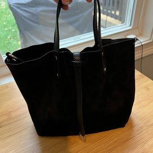 Tiffany&Co reversible tote bag. Suede and metallic sides.